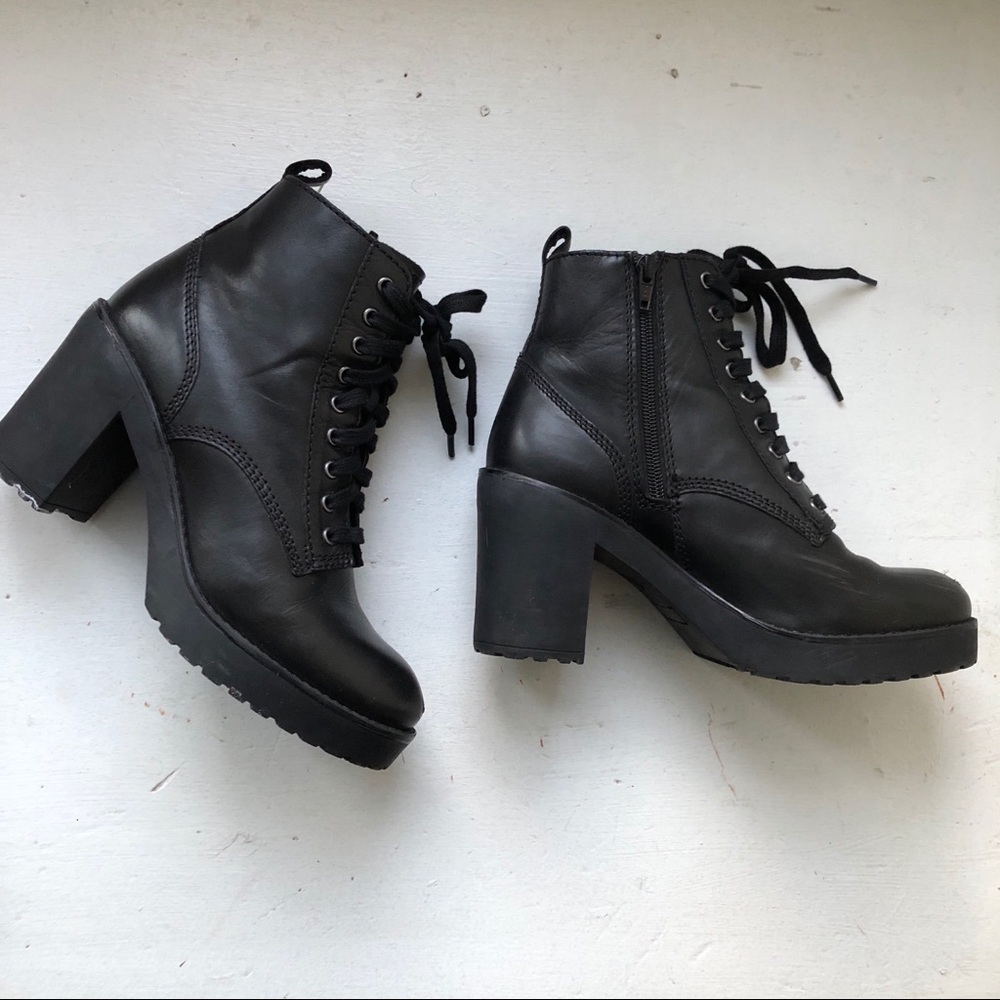 Steve Madden mackelle leather platform combat boot